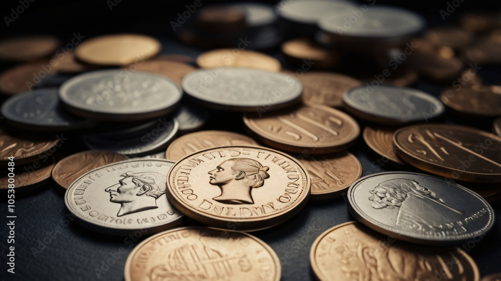 Coins, Business success concept wealth stock investment Coins, Business success concept wealth stock investment