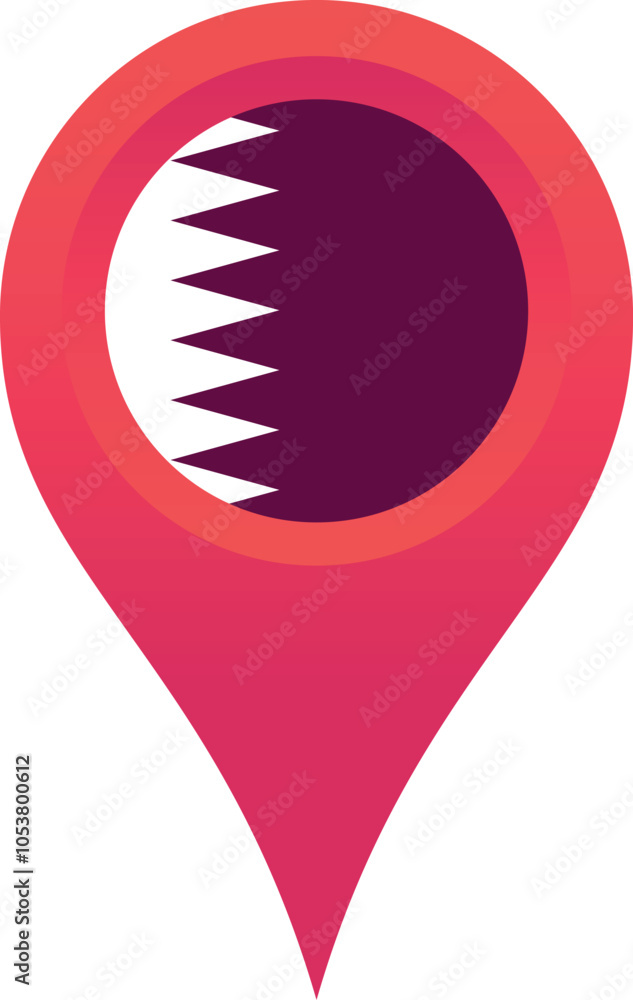 Qatar flag location pin, flag application, Flag on Location Pin, graphic design, map pointer, vector illustration. Qatar flag location pin, flag application, Flag on Location Pin, graphic design, map pointer, vector illustration.