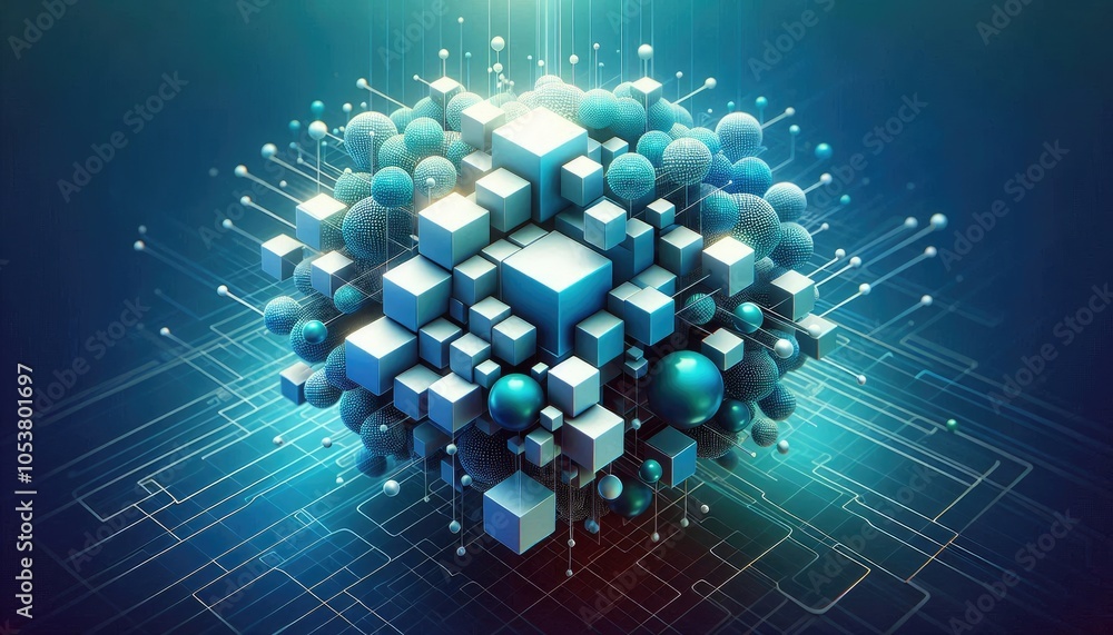 High-Quality Abstract Visuals Representing Machine Learning and Neural Networks - Futuristic Digital Art for AI, Deep Learning, Data Processing, and Advanced Technology Concepts
