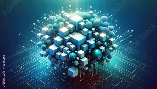 Obraz na płótnie High-Quality Abstract Visuals Representing Machine Learning and Neural Networks - Futuristic Digital Art for AI, Deep Learning, Data Processing, and Advanced Technology Concepts w salonie