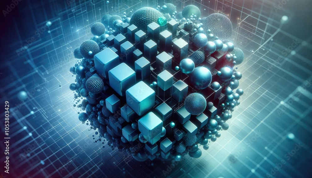 High-Quality Abstract Visuals Representing Machine Learning and Neural Networks - Futuristic Digital Art for AI, Deep Learning, Data Processing, and Advanced Technology Concepts