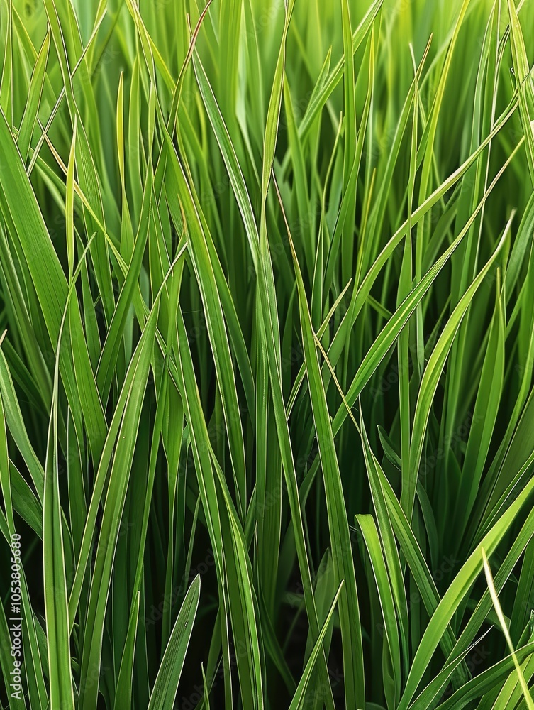 Long green grasses, a lush green background, close up shot. Long green grasses, a lush green background, close up shot.