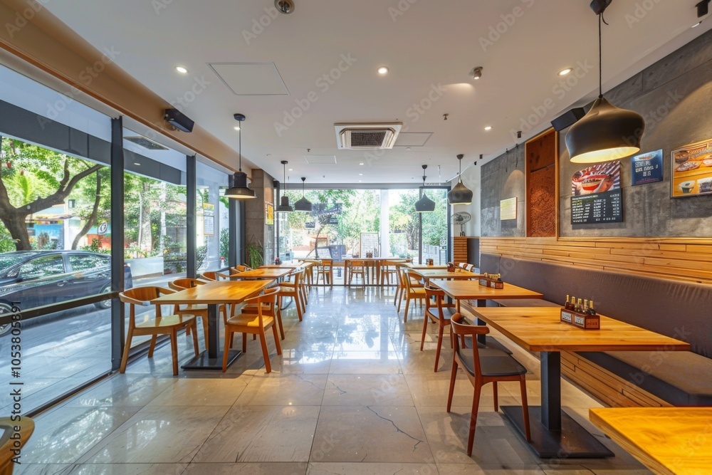 Interior of a modern empty cafe Interior of a modern empty cafe