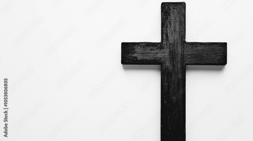 Minimalist Black Cross on White Background A Symbol of Faith and Simplicity Minimalist Black Cross on White Background A Symbol of Faith and Simplicity
