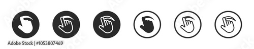Screen touch swipe finger vector icons. Screen touch icon. Swipe finger icon