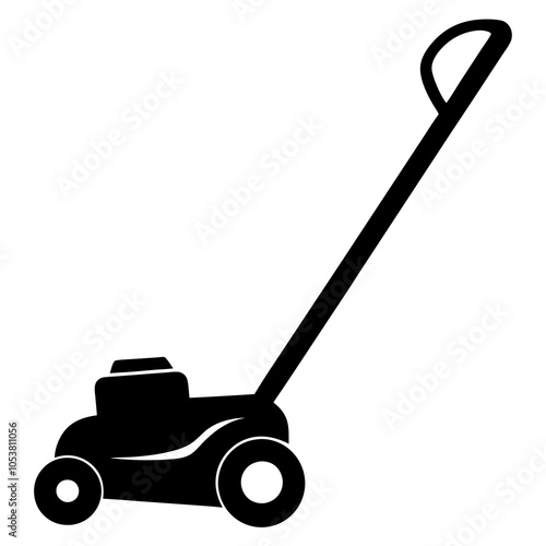 Grass Trimmer Silhouette Art Vector.