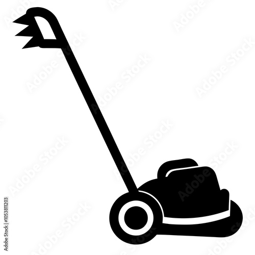 Grass Trimmer Silhouette Art Vector.