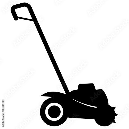 Grass Trimmer Silhouette Art Vector.