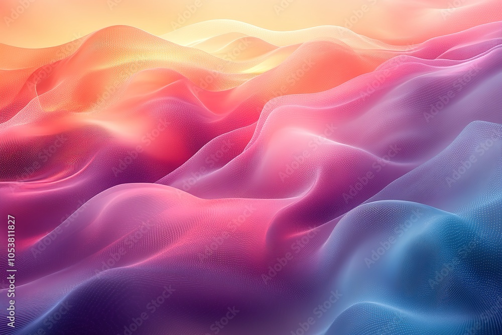 Fototapeta premium Abstract wavy background in soft pastel colors.