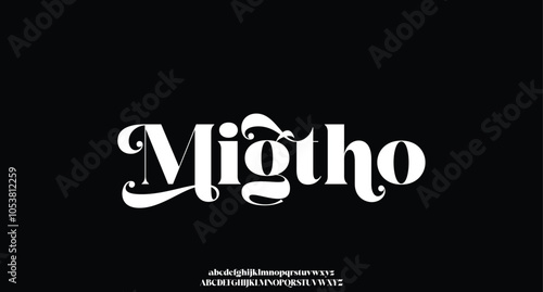 Elegant Font Uppercase Lowercase and Number. Classic Lettering Minimal Fashion Designs. Typography modern serif fonts regular decorative vintage concept. vector illustration
