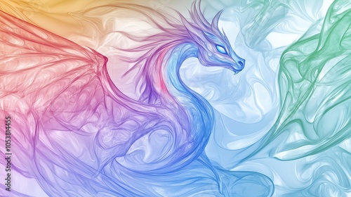 Colorful Abstract Dragon Design Artwork photo