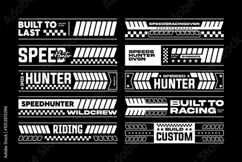 Futuristic streetwear ui racing and speed element technology vector template design