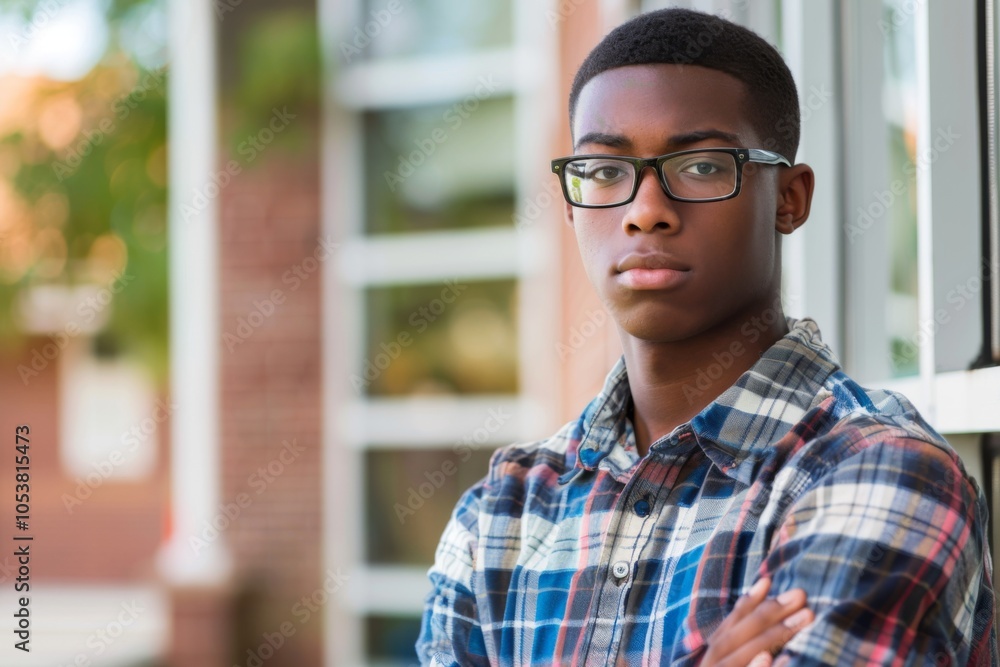 Portrait of a high school African American male student Portrait of a high school African American male student