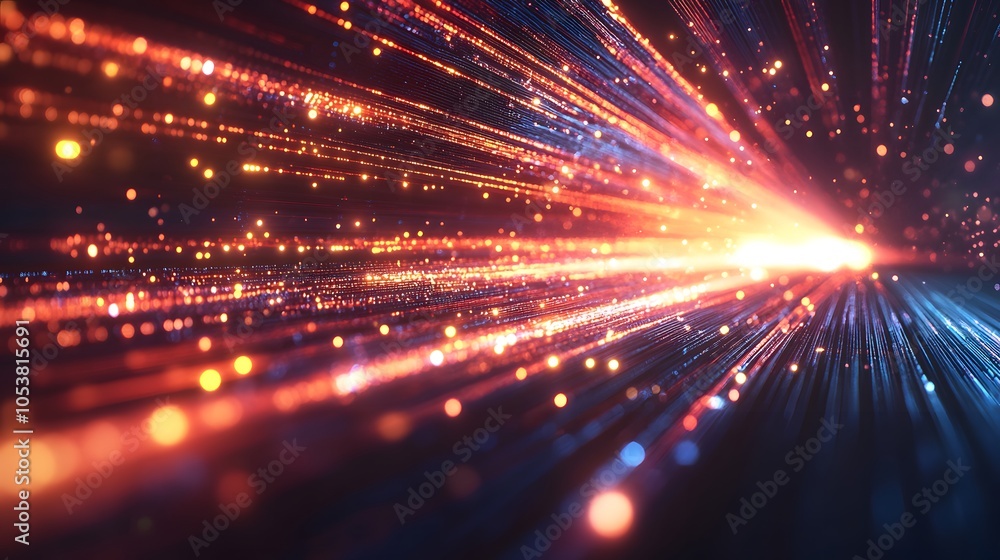 Fototapeta premium A vibrant burst of light and color representing energy and motion.