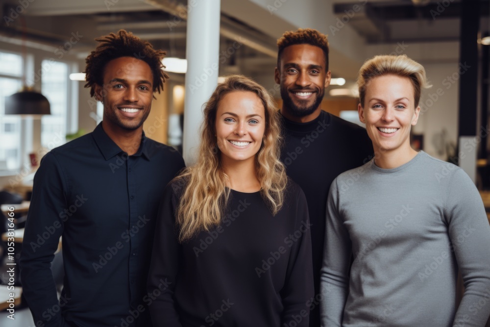 Fototapeta premium Smiling portrait of a diverse group of business people in office