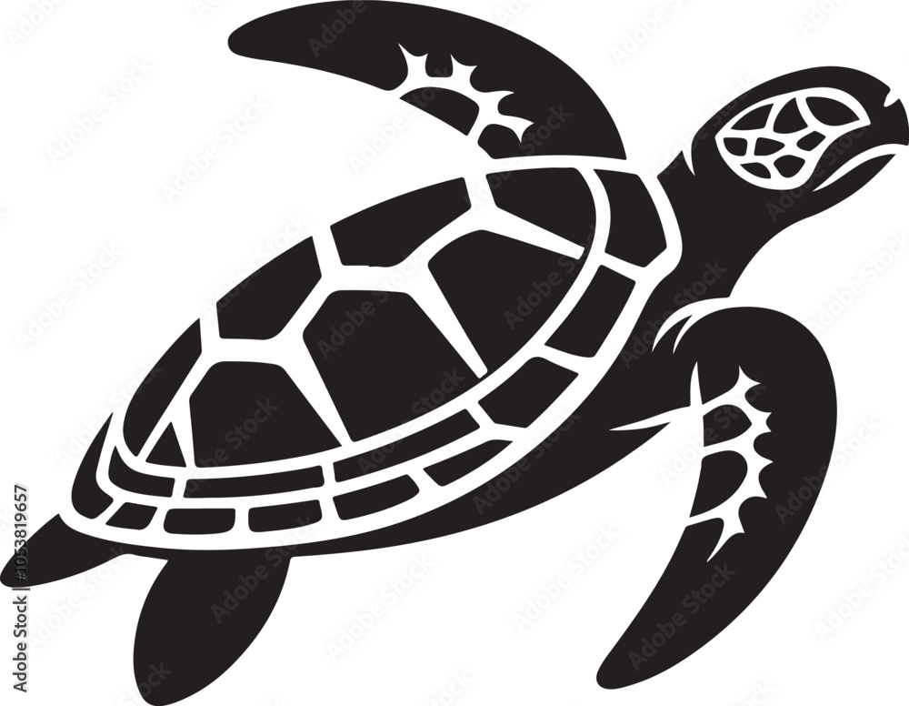 Obraz premium Turtle logo silhouette vector art illustration