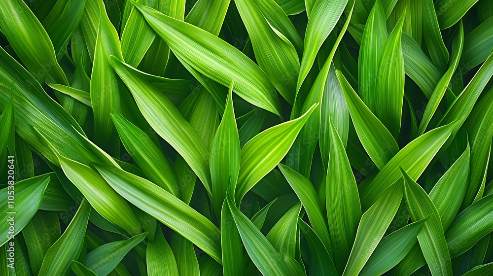 Fototapeta premium A vibrant close-up of lush green leaves creating a natural, textured background.