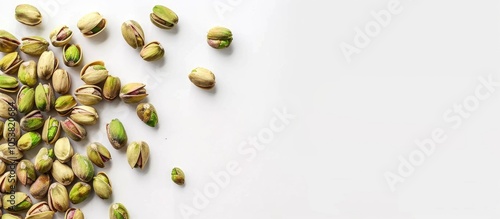 Salted Pistachio Nuts Isolated On A White Background photo