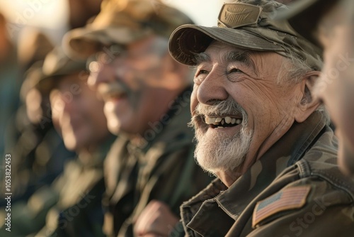 A group of veterans sharing a laugh and camaraderie