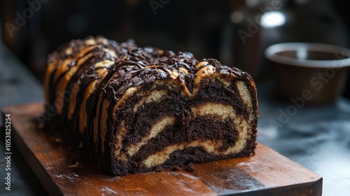Indulgent Chocolate Babka Showcasing Swirled Layers of Luxurious Flavor and Exquisite Baking Mastery