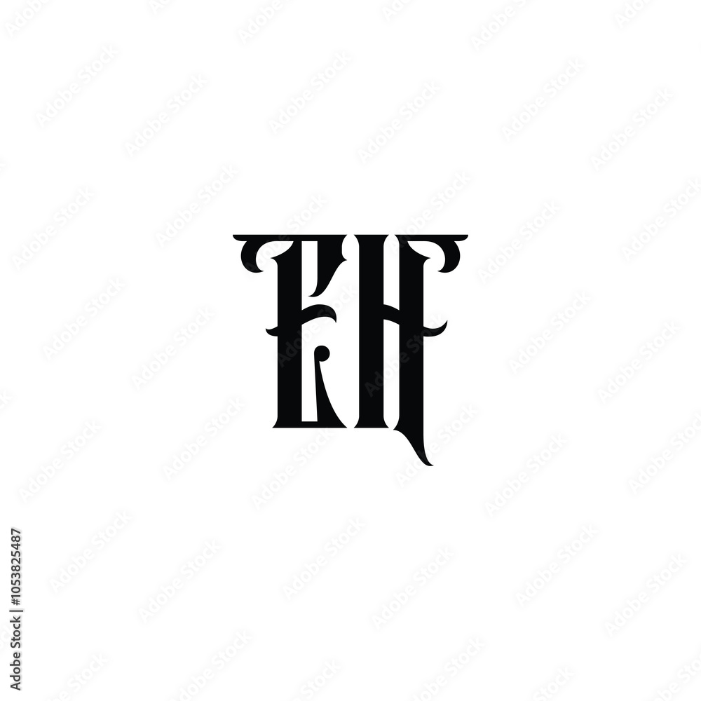 Obraz premium EH monogram logo design letter text name symbol monochrome logotype alphabet character simple logo