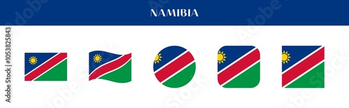 Free Download Set of Namibia national flag icons in various styles on transparent background - GFXLoad