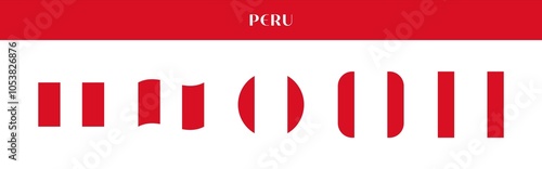 Free Download Set of Peru national flag icons in various styles on transparent background - GFXLoad