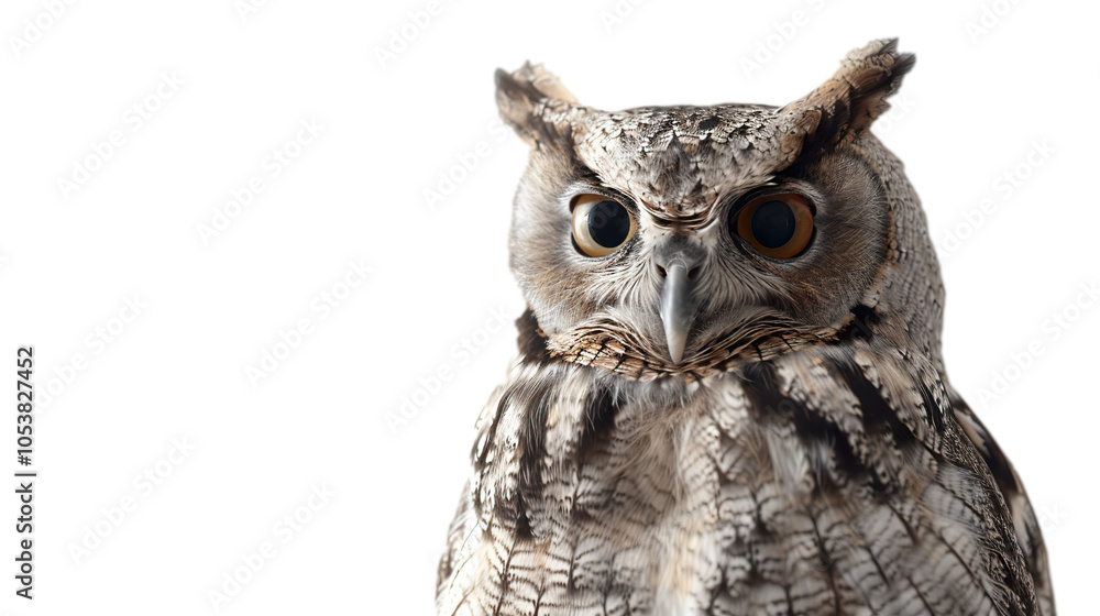Obraz premium Soft Owl isolated on transparent background, PNG 