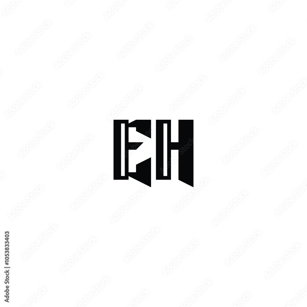 Fototapeta premium EH monogram logo design letter text name symbol monochrome logotype alphabet character simple logo