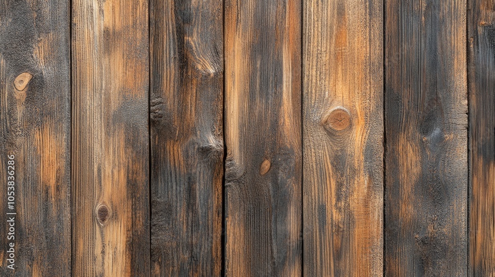 Fototapeta premium Aged brown rustic wooden texture background in a panoramic format