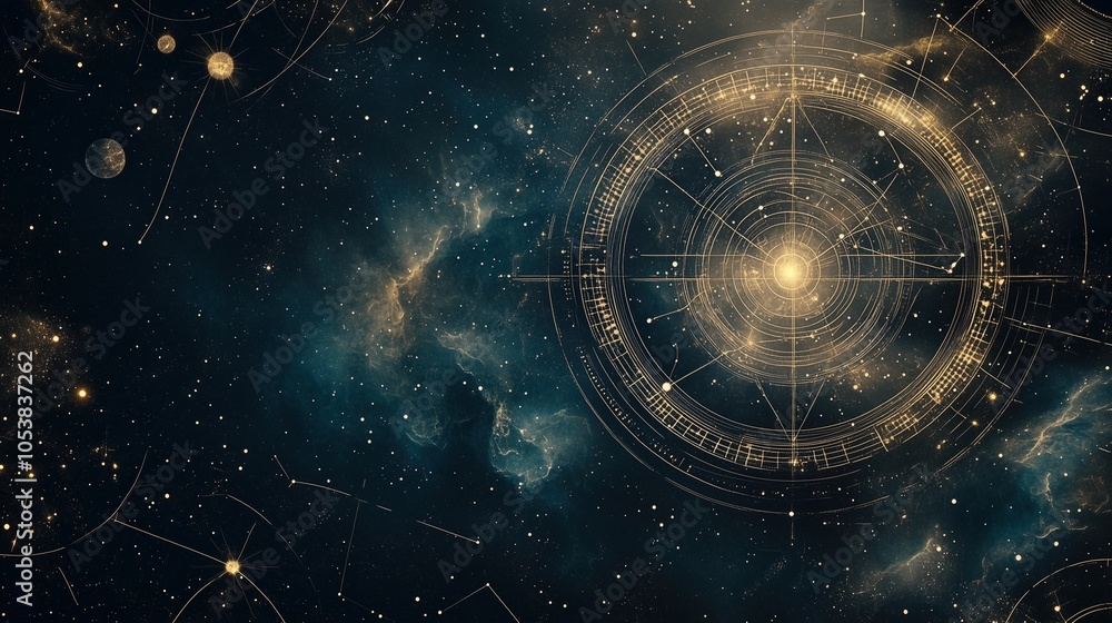 Cosmic Mandala with Celestial Elements Cosmic Mandala with Celestial Elements