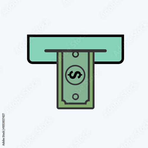 Cash Withdrawal icon vector art image photo