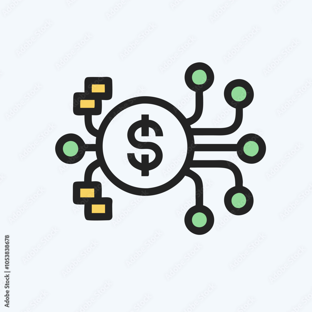 Money Wiring icon vector art image Money Wiring icon vector art image