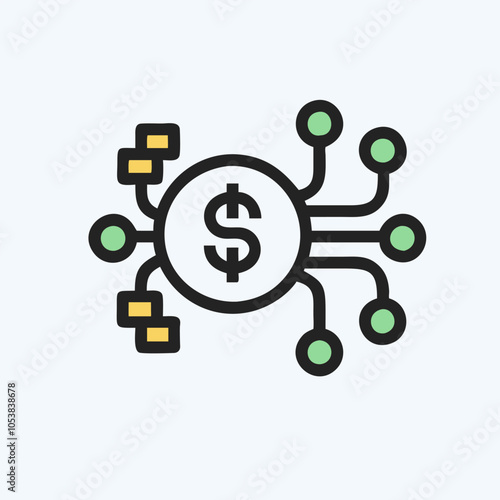 Money Wiring icon vector art image