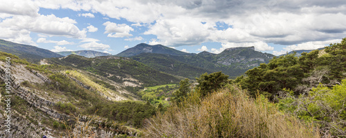 Scenic view Gorges du Verdon from Point Sublime , Grand Canyon Aiguines in Provence, France. photo