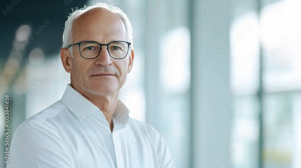 Fototapeta premium Professional Man in Modern Office Setting