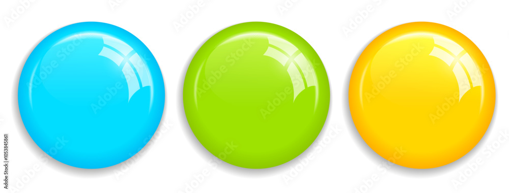 Magnet pin button, vector icons set