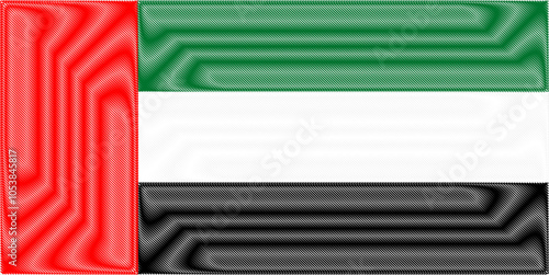 United Arab Emirates (UAE) National Day December 2. Scribble style United Arab Emirates flag vector background. Poster, card, banner.