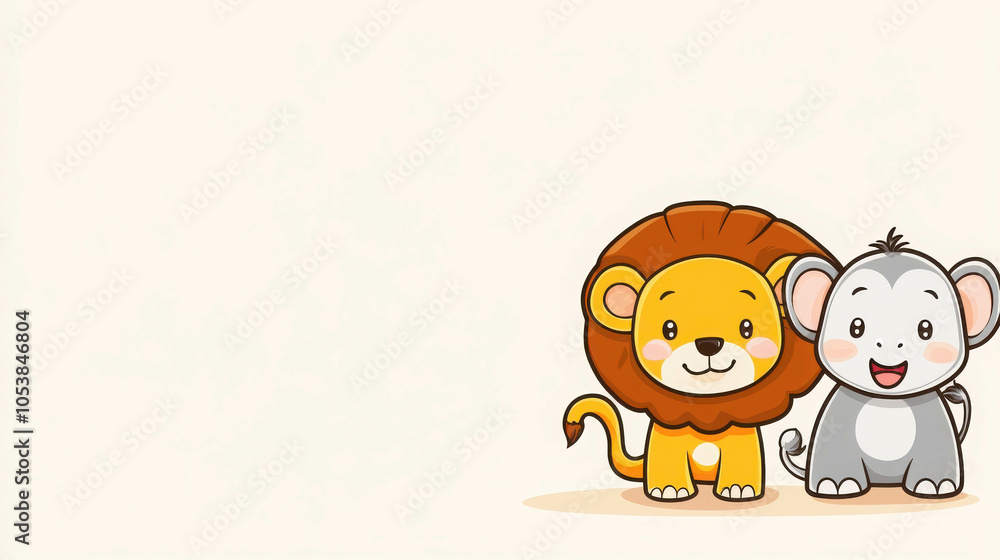 Cute Wild Animals Banner for Playful Themes Cute Wild Animals Banner for Playful Themes