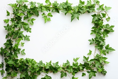 Wallpaper Mural Vibrant green ivy leaves, white isolated background Torontodigital.ca