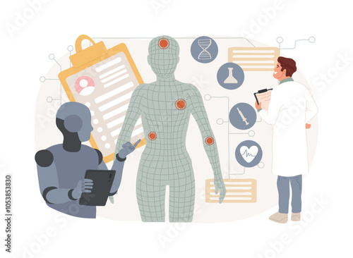 AI-Enhanced Medical Diagnosis abstract concept vector illustration.