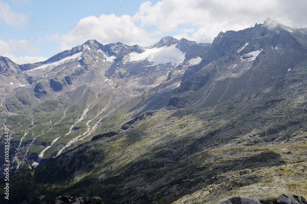 Obraz premium Panorama opening from Kreuzkogel mountain, Grossarltal, Austria