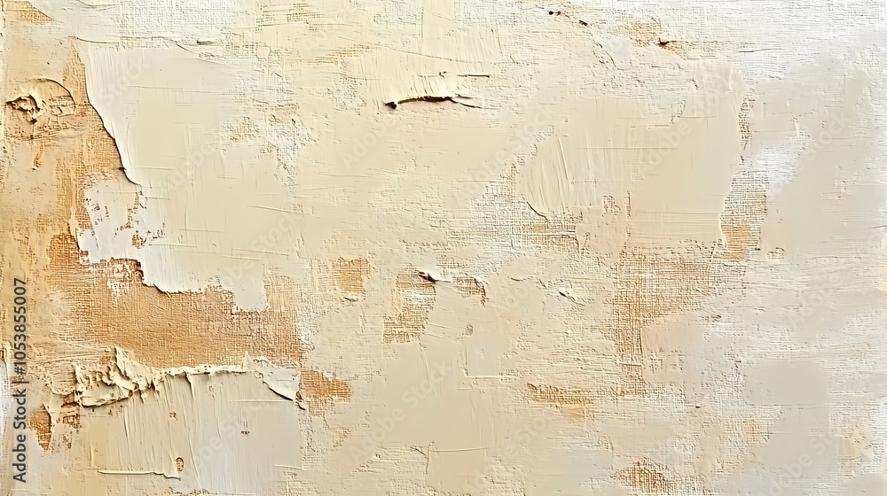 Obraz premium Beige canvas pattern oil paint texture background. Oil on Canvas. Illustration