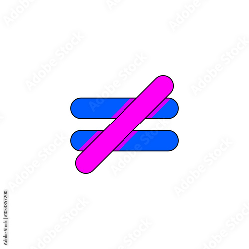 Not Equal Symbol Colorful
