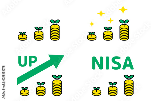 増える資産のイメージ　セット