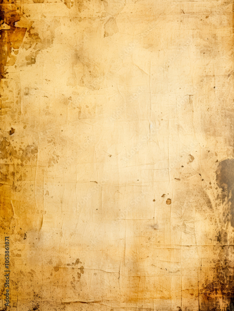 Fototapeta premium An antique blank parchment with a distressed appearance, perfect for adding text or illustrations in a historical context.