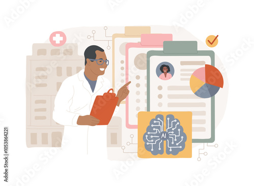 AI-Backed Proactive Health Management abstract concept vector illustration.