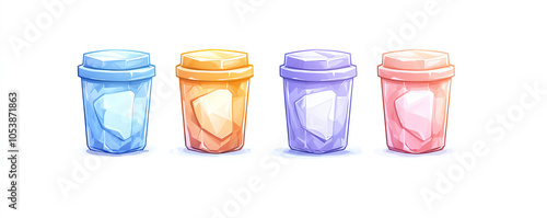 Wallpaper Mural Coffee logo, layered glass effect, vibrant tones, 3D render Torontodigital.ca