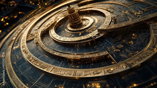 Wallpaper Mural Intricate Golden Spherical Design Concept Torontodigital.ca