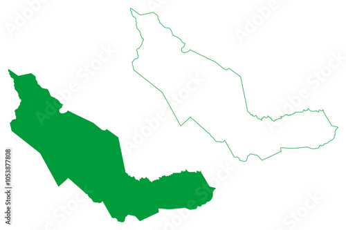 Jacobina municipality (Bahia state, Municipalities of Brazil, Federative Republic of Brazil) map vector illustration, scribble sketch Jacobina map